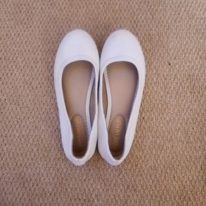 White slip on shoes